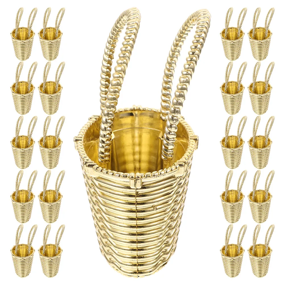 

24pcs Candy Box Hollowing Basket Mini Party Favor Baskets for Wedding Storage Small Gift Baskets Decorative Ornaments Creative