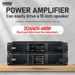 YUHSIU Professional 2U Digital AMP Class D Hifi High Power Amplifier 650W 2/4 Channels For KTV Disco Stage Karaoke Audio Speaker