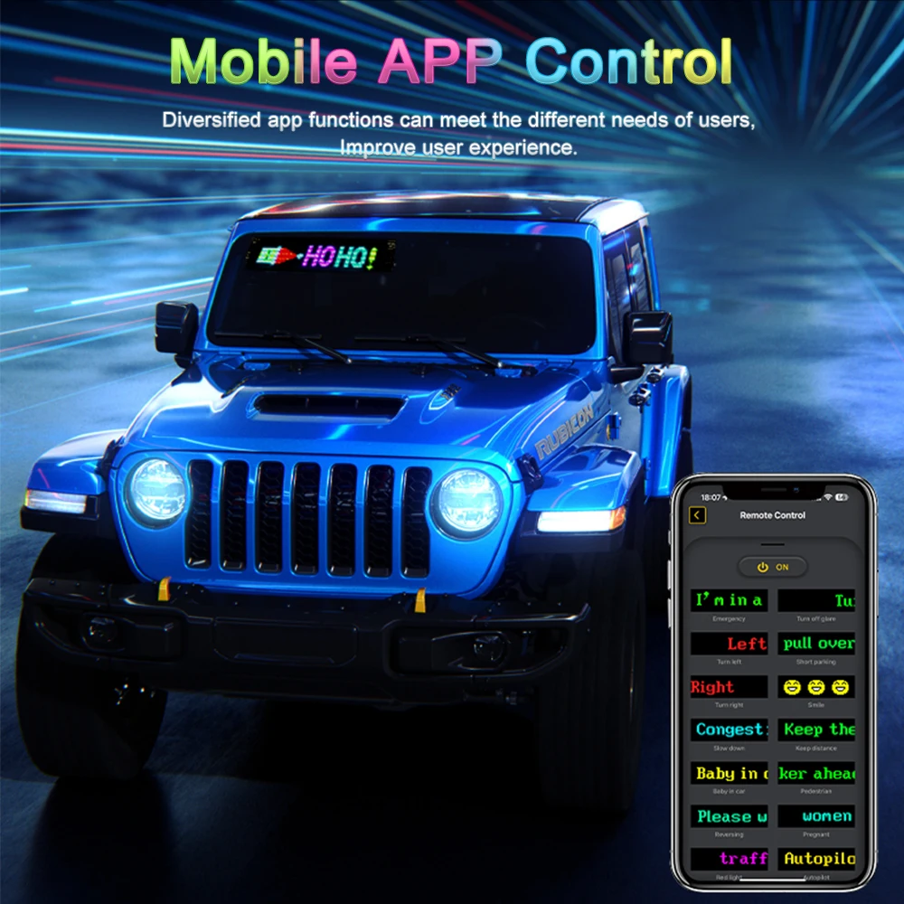 LED Matrix Pixel Flexible Panel LED Sign Display USB For Car Windows Bright Programmable Bluetooth App Control Logo Light