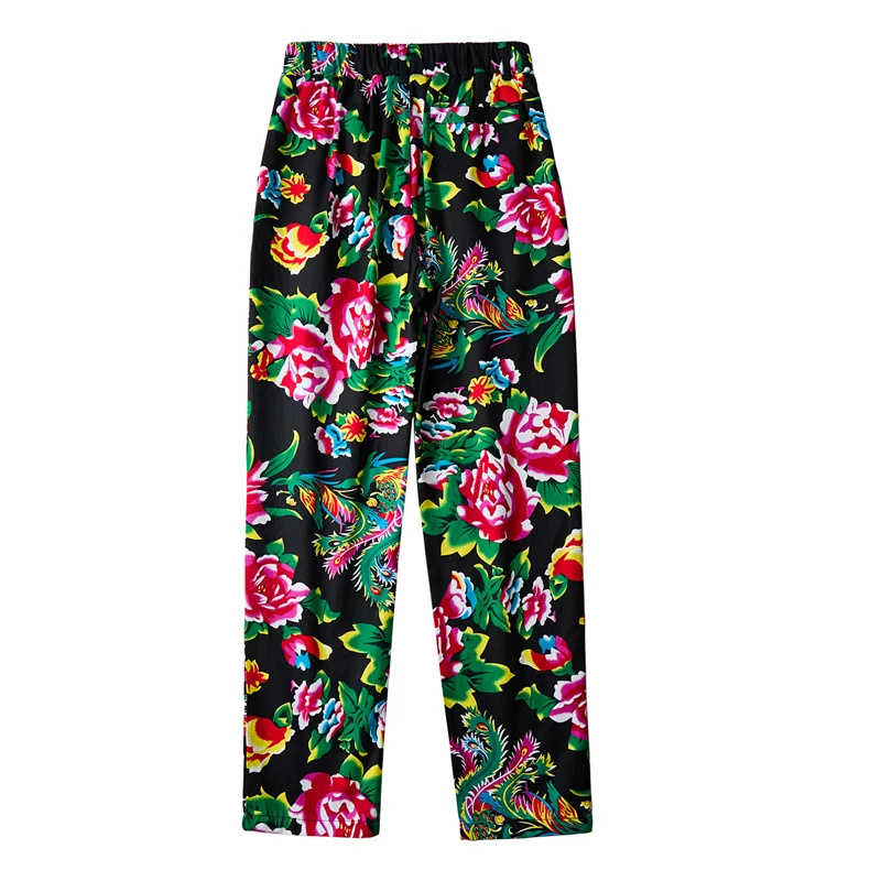 Men Chinese Style Popular Pants High Quality Brand Men Clothes 2024 Flower Pattern Spring Streetwear Baggy Jogger Trousers