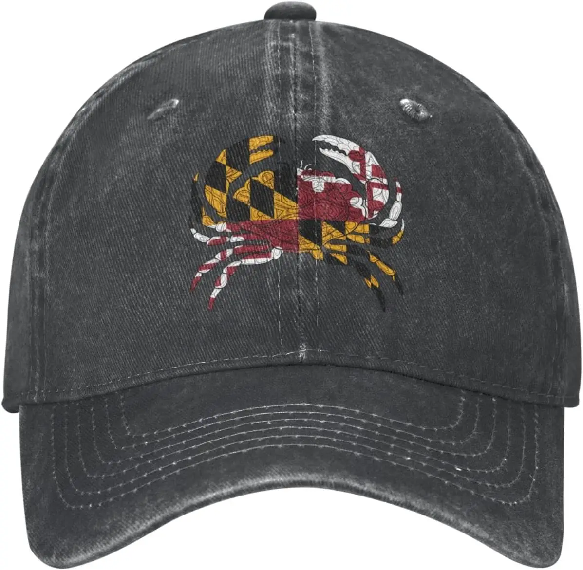 Maryland Chesapeake Bay Blue Crabs Unisex Baseball Cap Cotton Fits Men Women Washed Denim Adjustable Dad Hat