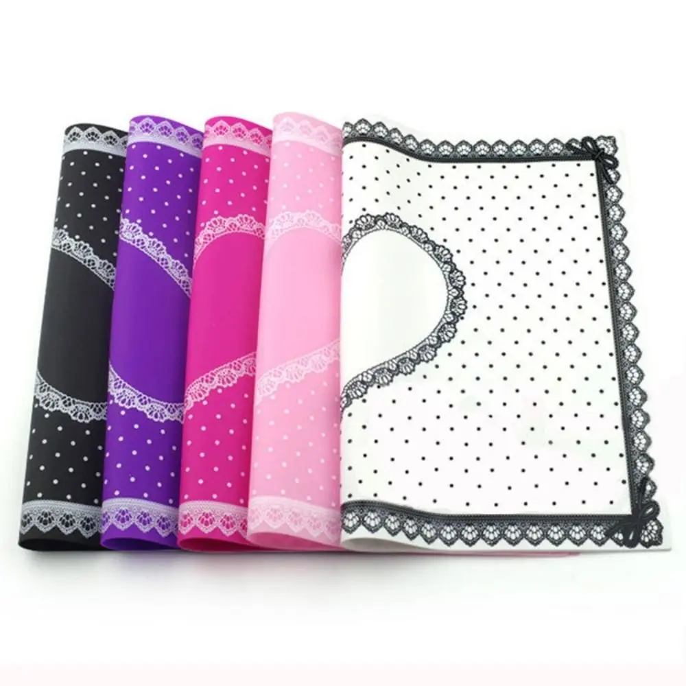 Nail Art Mat Square Foldable Soft Silicone Hand Pillow Pad Anti-Slip Drainage Placemat Polka Dot Table Mat Nail Art Color Mat