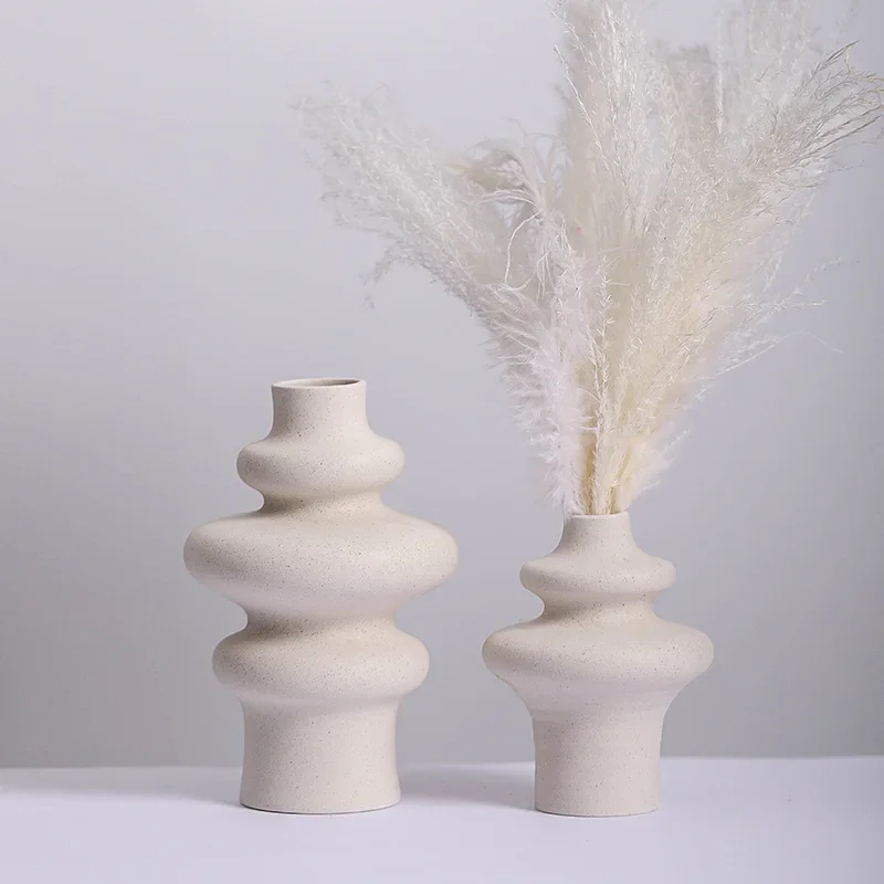 

ceramic vase Creative vegetarian frosted thread hydroponic flower Dried Flower Pampas Grass Home decoration crafts Sculpture