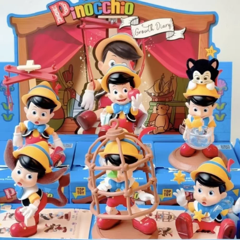 حقيقية ديزني بينوكيو سلسلة مذكرات النمو صندوق أعمى تمثال اللعب بينوكيو تمثال تحصيل لعبة مروحة هدية