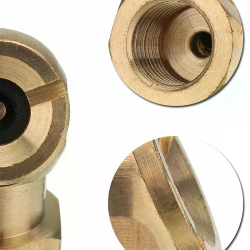 

1/4" NPT Golden Tyre Inflator Valve Connector Air Chuck Ball Tire Clip Lock-On