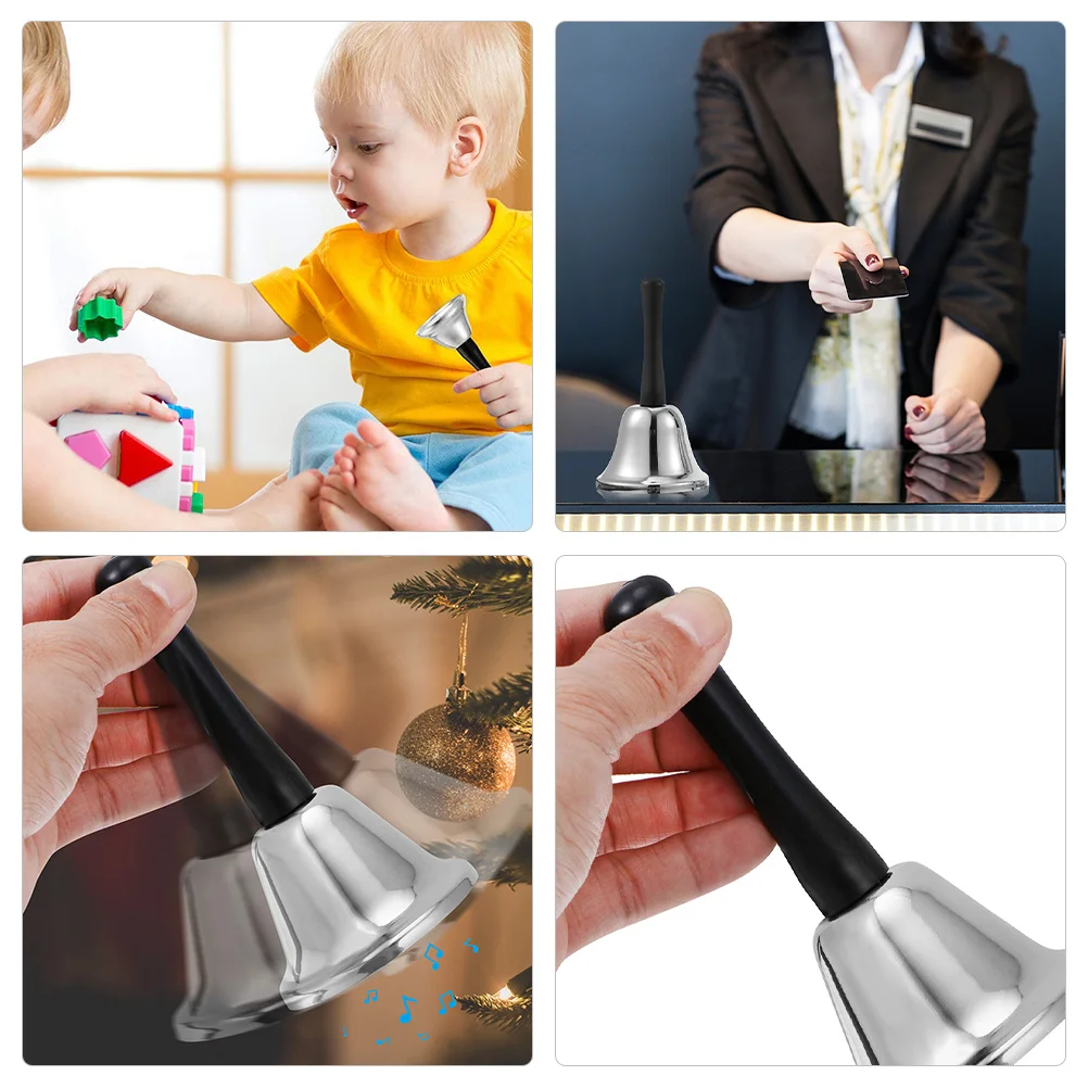 

6pcs Handheld Bells Metal Christmas Hand Bell Decor For Party Wedding Holiday Events Tabletop Call Bell Craft Instrument