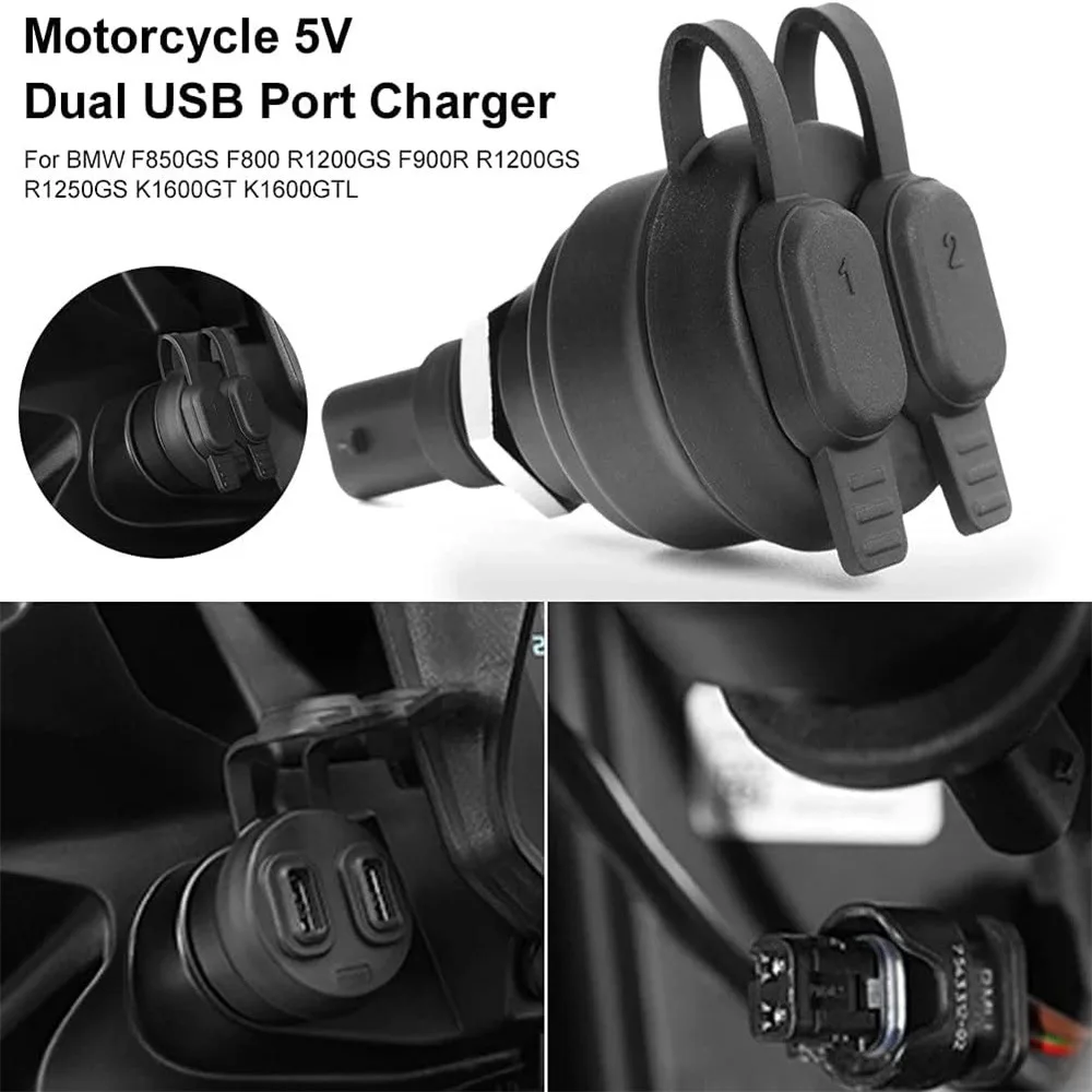 

Applicable for BMW General Motorcycle Accessories Cigarette Lighter Dual USB Charger Dual Socket Namely Plug and Play