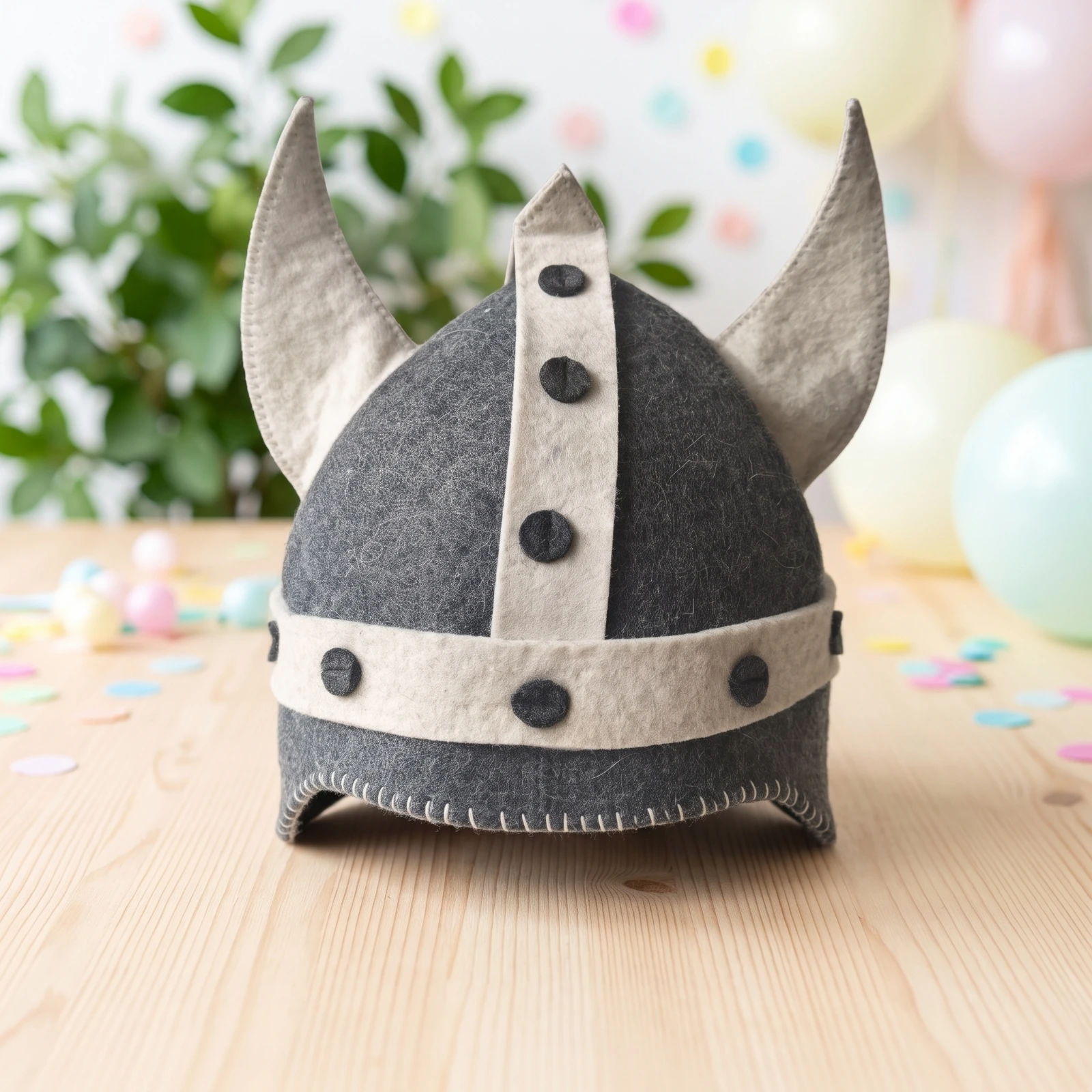 Viking Helmet Sauna Hat Breathable Felt Sauna Hat with Horns Lightweight Authentic for Steam Room, Spa