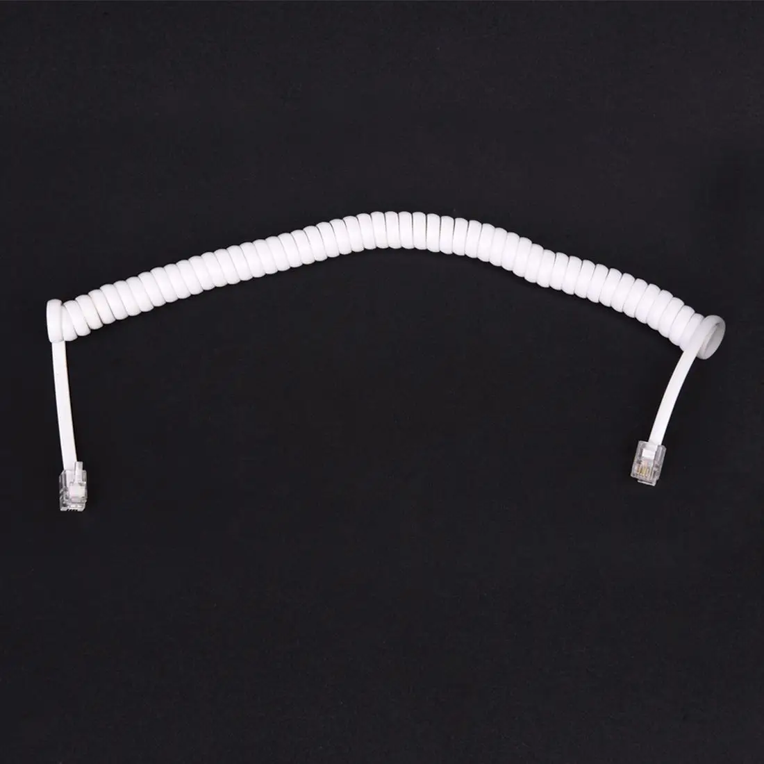 1.5M 4,9ft Wit Rekbaar Rj9 4p4c Telefoon Opgerolde Kabelsnoer