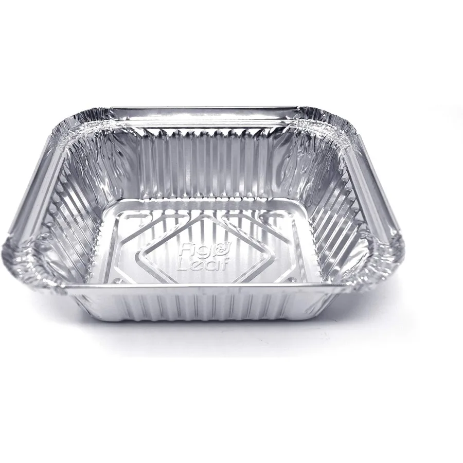 (480 عبوة) مقالي جاهزة ممتازة بسعة 1 رطل مع أغطية - 5.6 بوصة × 4.6 بوصة × 1.9 بوصة لتر شديدة التحمل من رقائق الألومنيوم للاستعمال مرة واحدة لتقديم الطعام #3