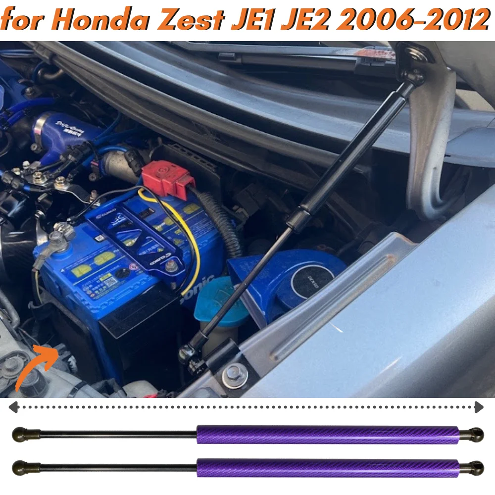 

Qty(2) Стойки капота для Honda Zest JE1 JE2 2006-2012, передний капот, модифицированные газовые пружины, амортизаторы, подъемные опоры, демпферы