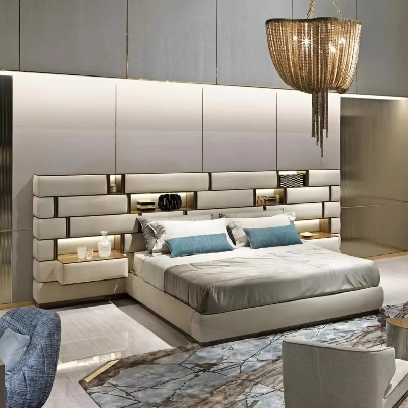 

Modern King Bedroom Furniture Set, Deluxe King Classic Super Storage Rack King Bed