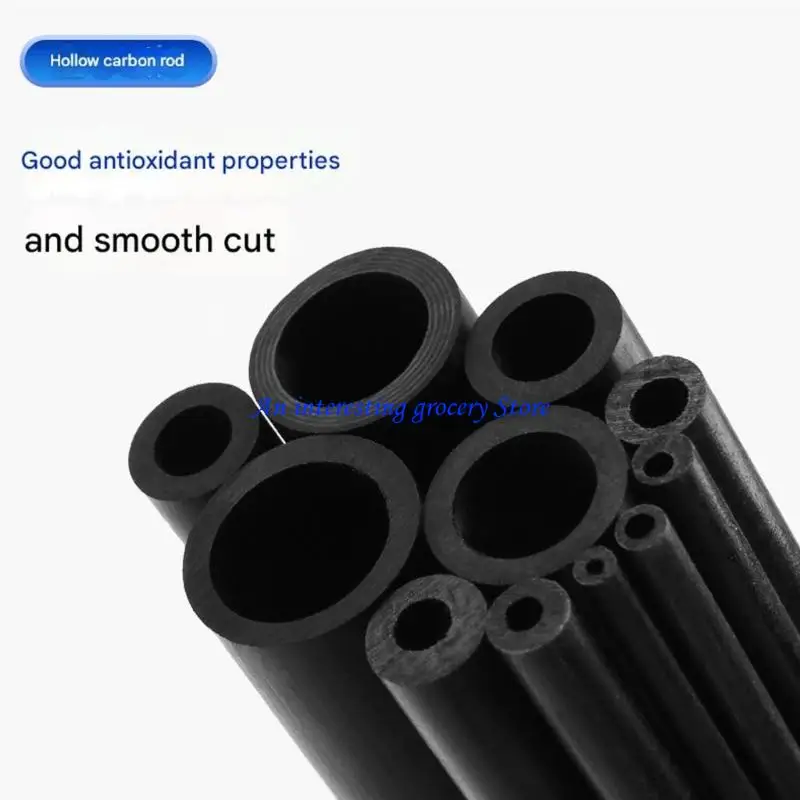 652D Pack of 3 Hollow Carbon Tube for Multiple Fishing Rod Repairs and Upgrades