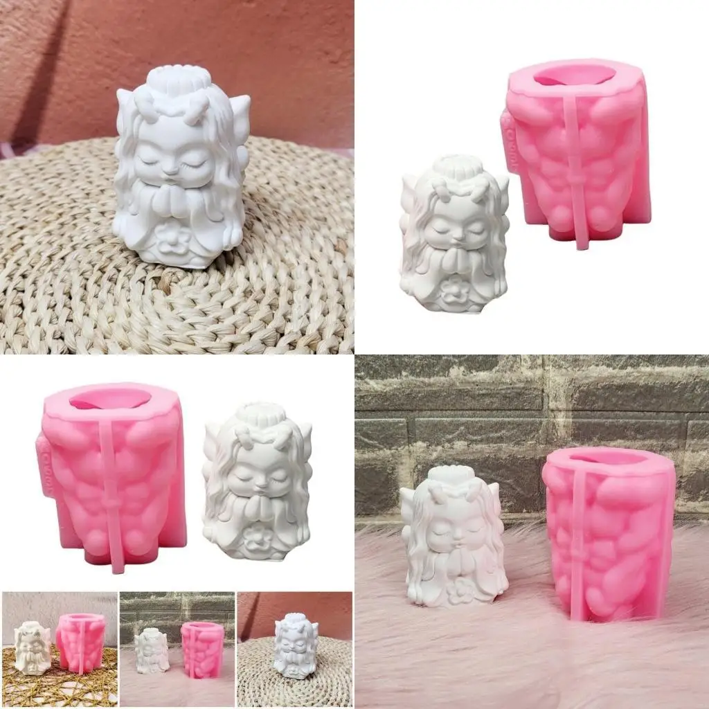 

97BA Butterfly Girl Statue Silicone Molds for Epoxy Resin Soap Making Cement Gypsum Silicone Molds for Handmade Craft