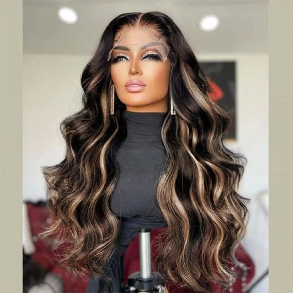 

30inch 5x5 Silk Base Highlight Blonde Body Wave Jewish Human Hair Wig BabyHair HD Lace European Hair Glueless PrepluckedWig