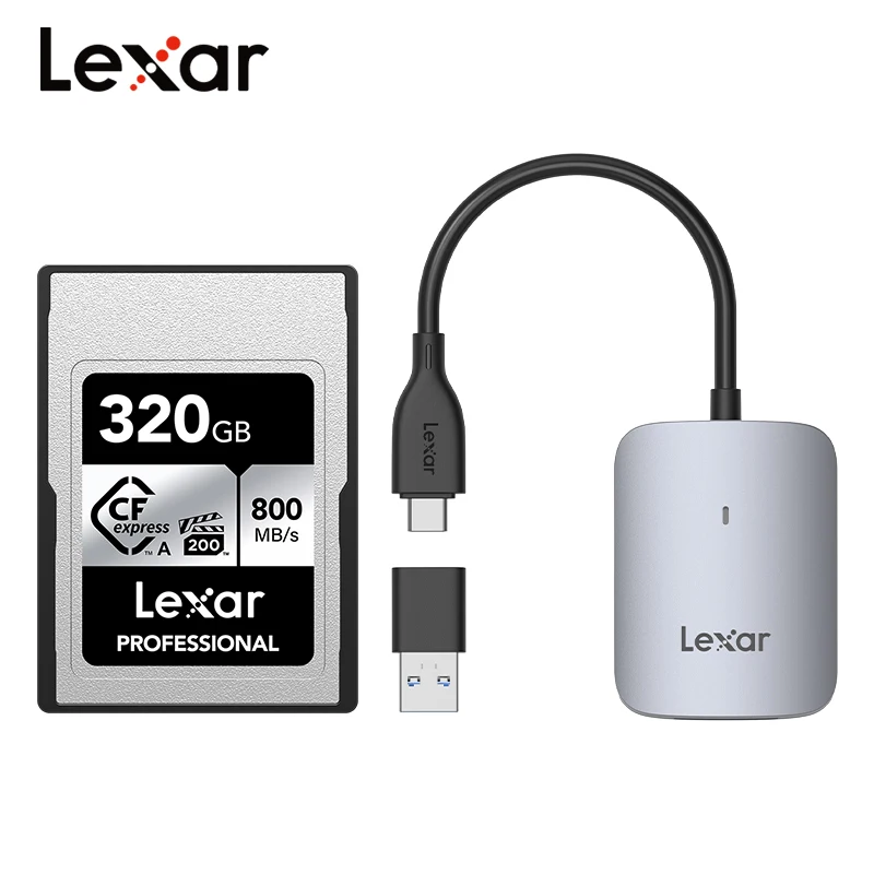 Lexar CFexpress Typ A-Karte, professionelle Flash-Speicherkarte bis zu 800 MB/s, Lesen 320 GB, 160