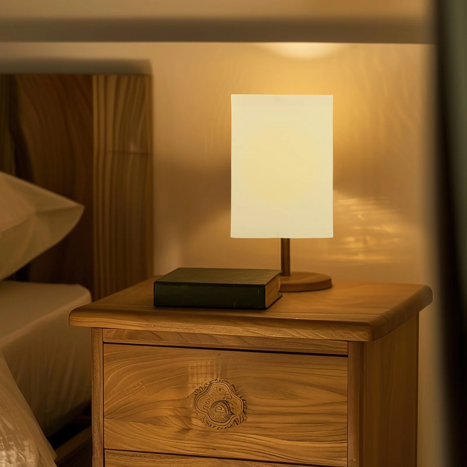 

Элегантный прямоугольный абажур, мягкий теплый свет для дома, спальни, офиса, декоративная замена, льняная ткань, светильник E27