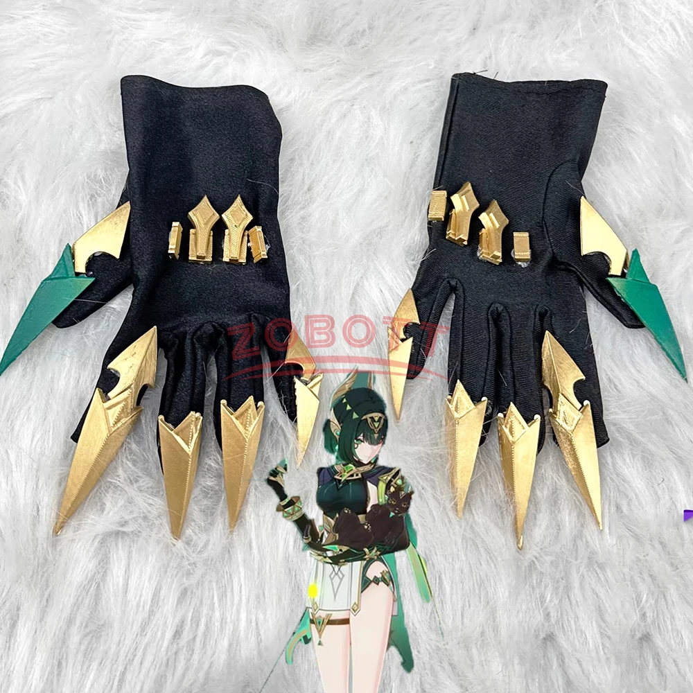 

Genshin Impact Nefer Cosplay Glove Hair Decorations Props Gloves Halloween Model Headwear Accessory Headdress Wig Shoes