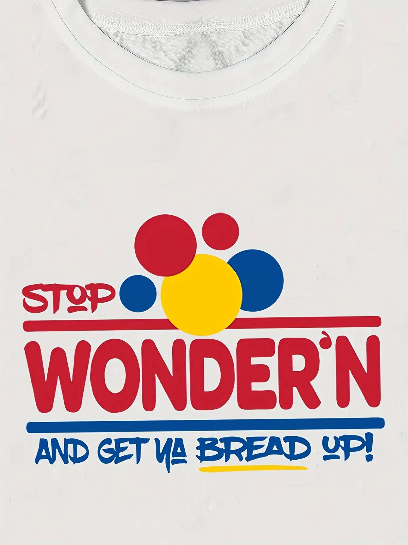 レディース 面白い「心配しないでパンを手に入れよう」Tシャツ - ソフトピンクのクルーネックTシャツ、女性用カジュアル日常シャツ