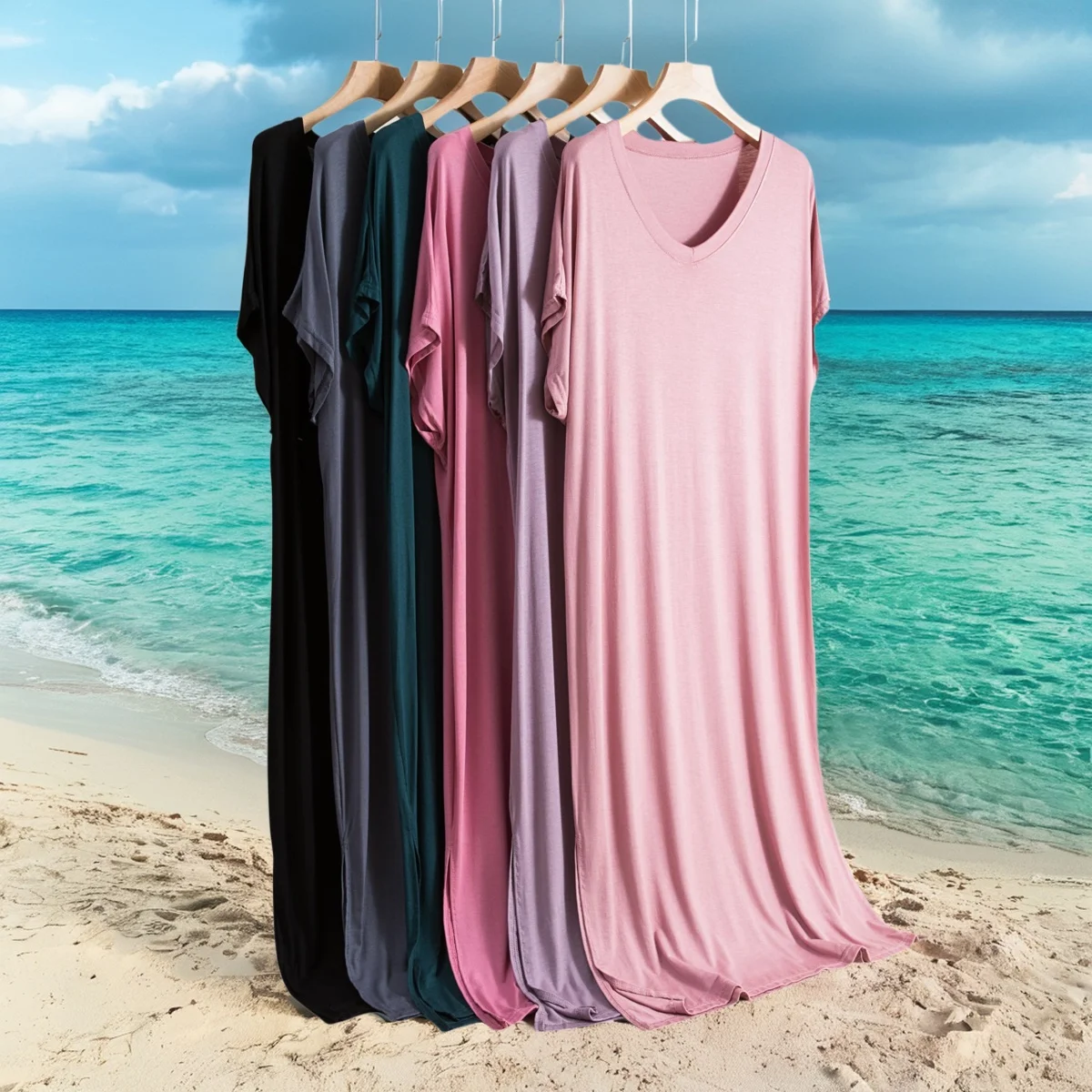 

Новая летняя свободная женская модная домашняя/повседневная длинная платье-рубашка А-силуэта из тонкого материала с V-образным вырезом