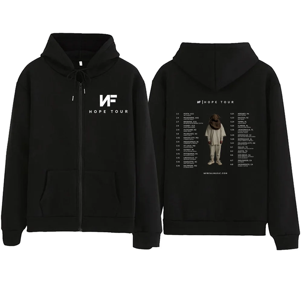 

N.F Hope Tour 2024 Zipper Hoodie Harajuku Pullover Tops Sweatshirt Music Fans Gift Tops