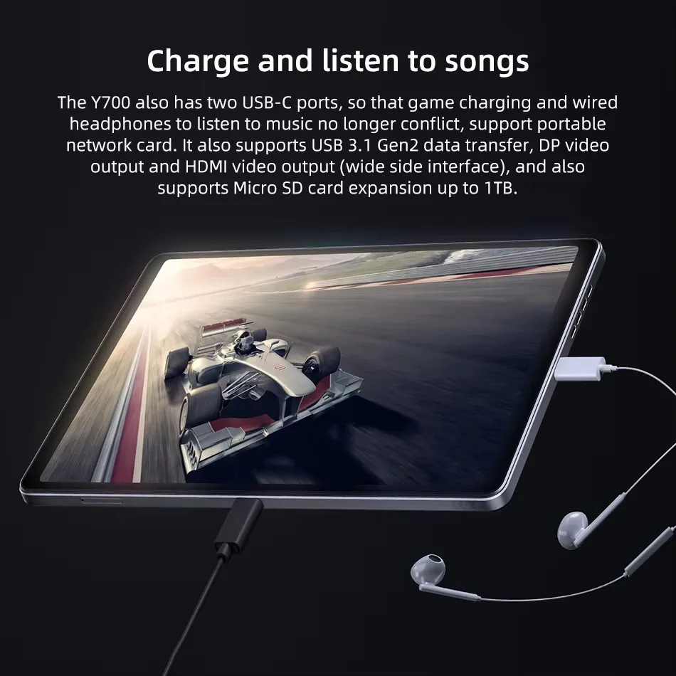Global ROM Lenovo Pad LEGION Y700 2023 Tab 12GB 256GB Snapdragon 8+ 144Hz 8.8'' Display Dual Type C Interface Gaming Tablet