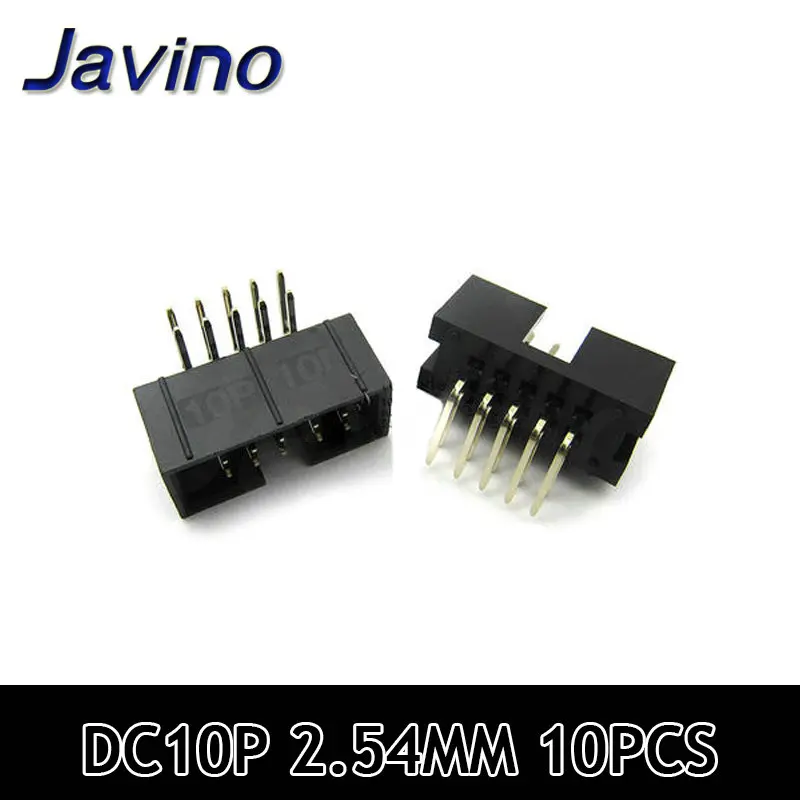 10PCS DC3 6P 8P 10P 14P 16P 20P 26P 30P 34P 40P 50P 2.54mm Socket Header Connector ISP Male Double-spaced Straight IDC JTAG