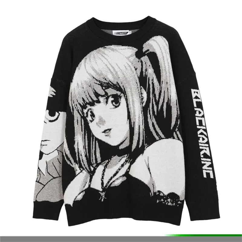 Japanes Anime Loose Sweater Amane Sweater Cosplay Costumes Misa Sweatshirts Harajuku Knit Oversize Tops Uniform Streetwear