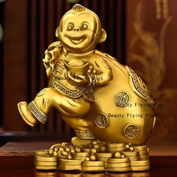 1pc Metal Monkey Ornament Office Wealth Recruitment Ornaments Home Decoration Chinese Zodiac Ornaments Feng Shui Accessories