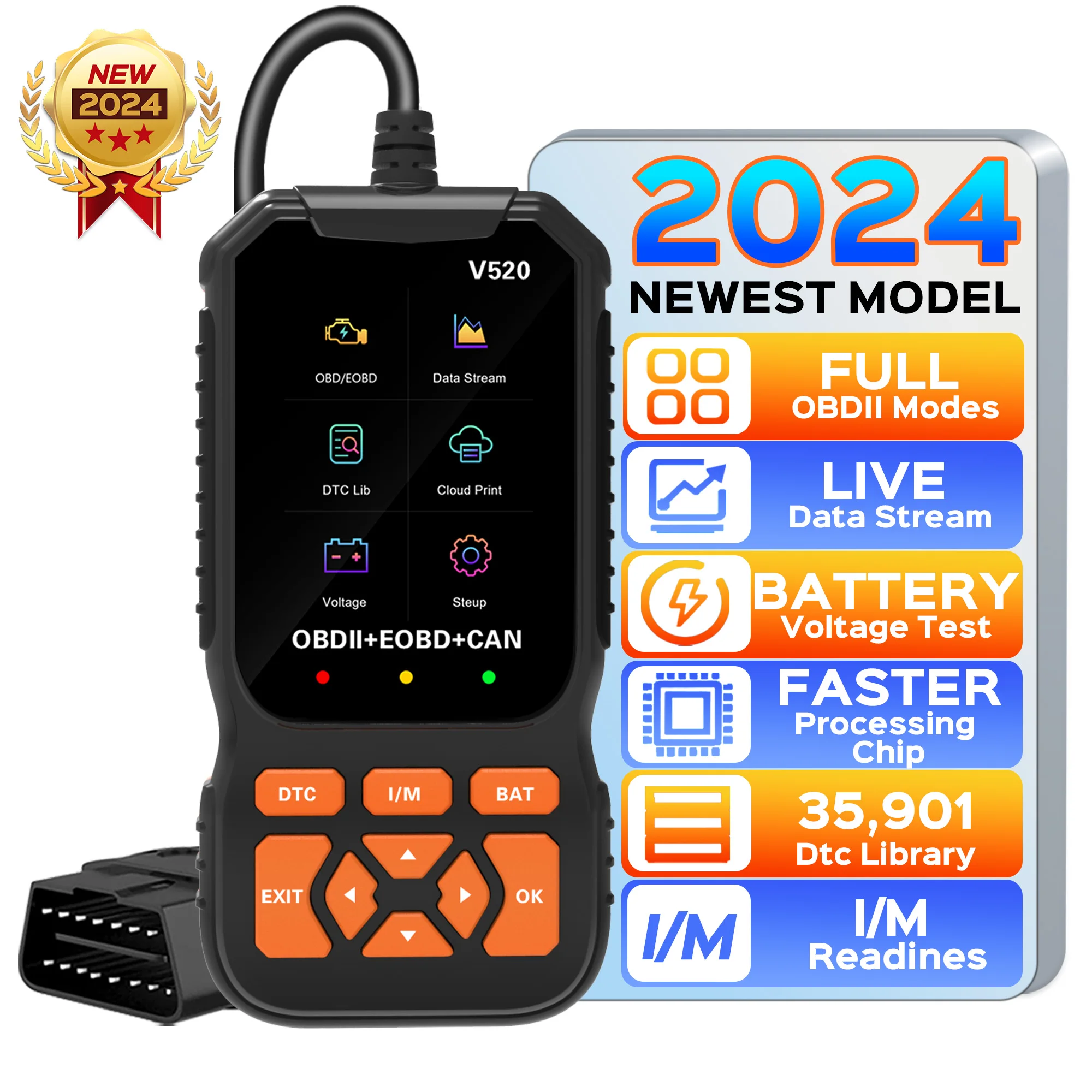 OBD2 Car Scanner Diagnostic Scan Tool,Professional Mechanic Vehicle Fault Code Reader,Auto Read Fault Code Check Engine Light Fo