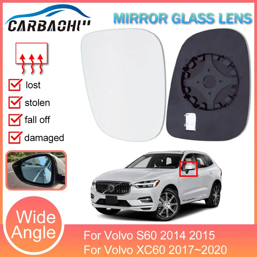 Left Right Car Rear View Side Lens With Heating Function Rear View Mirror Glass For Volvo S60 2014 2015 XC60 2017 2018 2019 2020