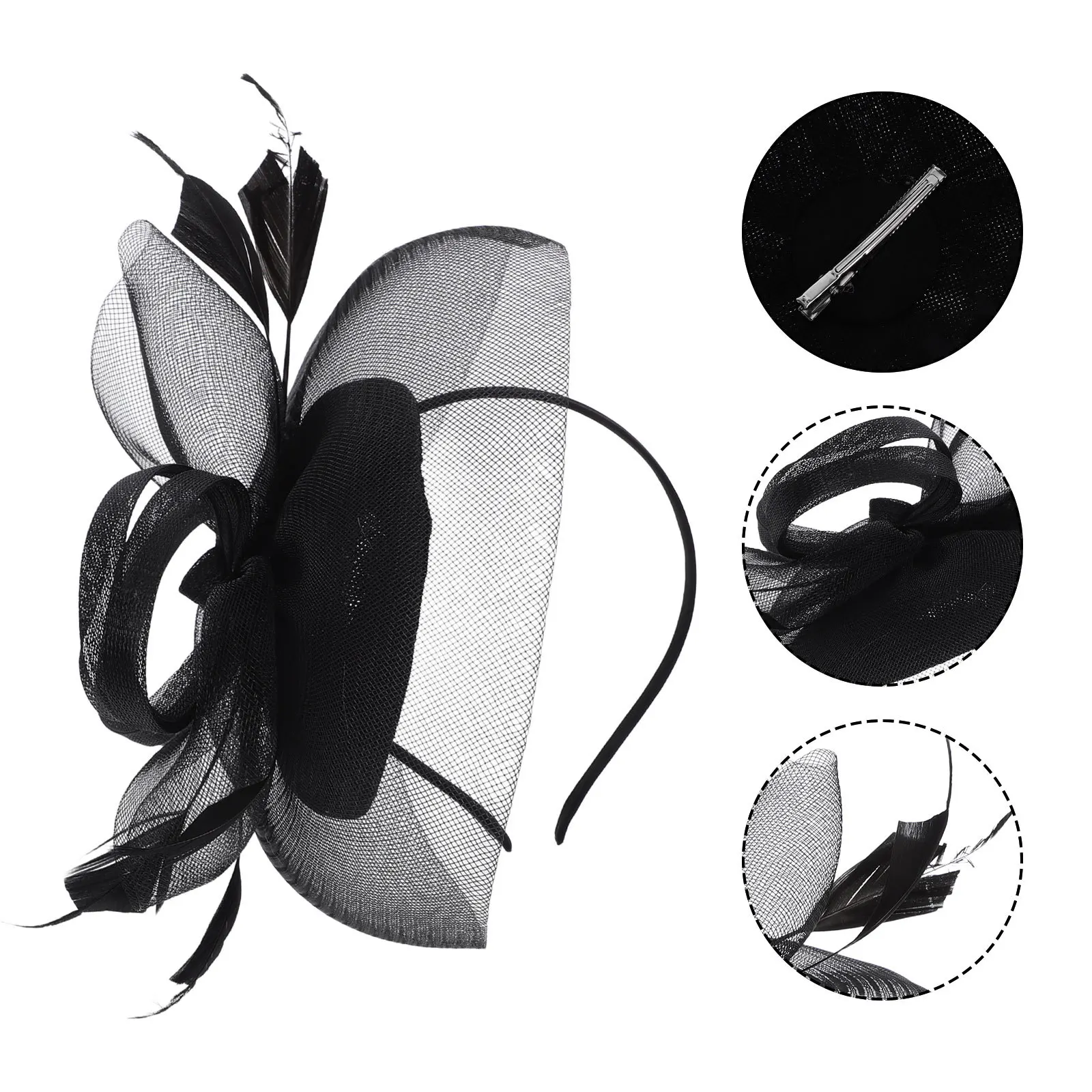 

Fascinator Headwear Women Gauze Headband Hat Lightweight Fade Resistant for Party Wedding Anniversary Performance