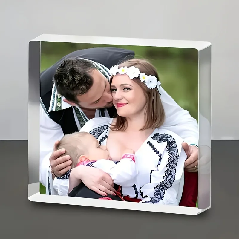 Personalized Custom Photo Text 3d Acrylic Photo Custom Ornaments For Mom And Dad Loving Family Birthday And Christmas Gifts