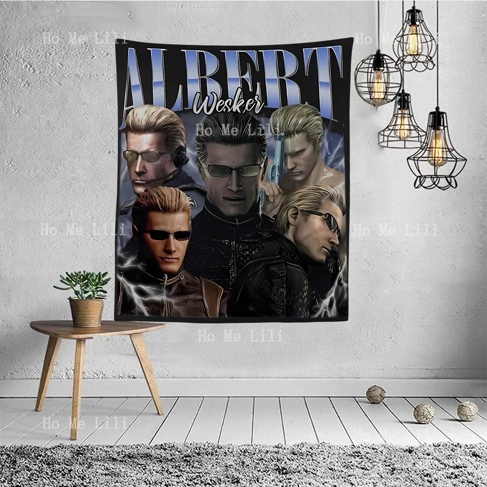 Vintage Albert Wesker RE Video Games Tapestry Wall Hanging Decor For Bedroom Living Room Dorm