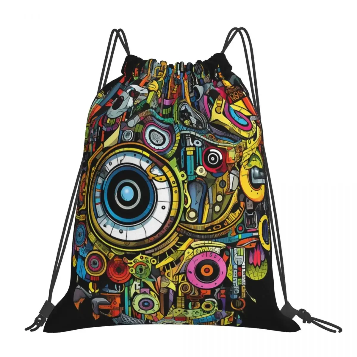 Clockwork Visions The Abstract Mind's Eye Backpacks Fashion Portable Drawstring Bags Sports Bag BookBag For Man Woman Students