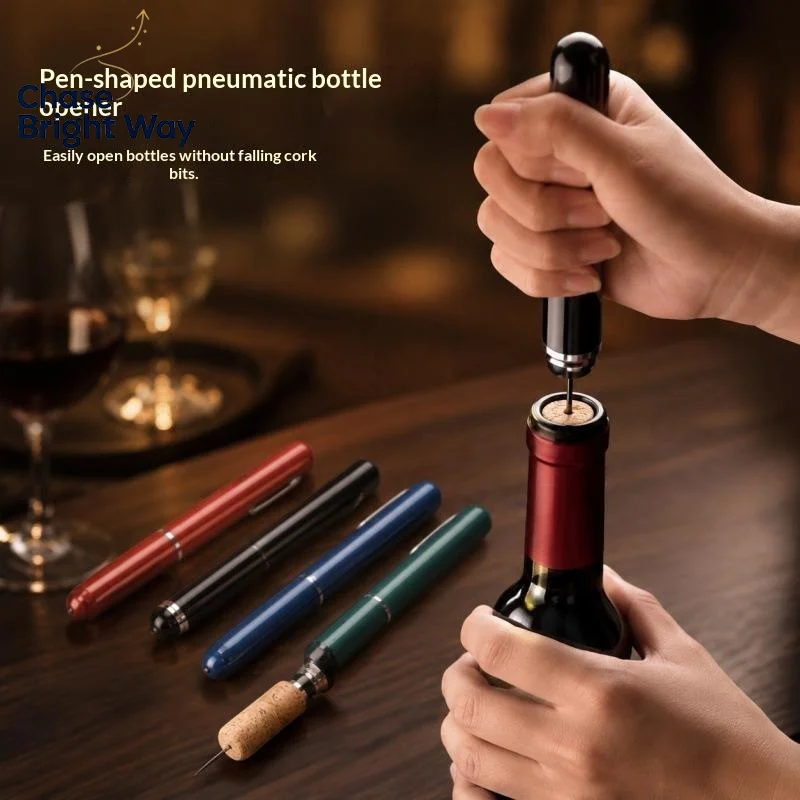 2 In 1 Lightweight Handheld Air Pressure Wine Opener Air Pump Cork Remover Foil Cutter for Outdoor Hiking Use