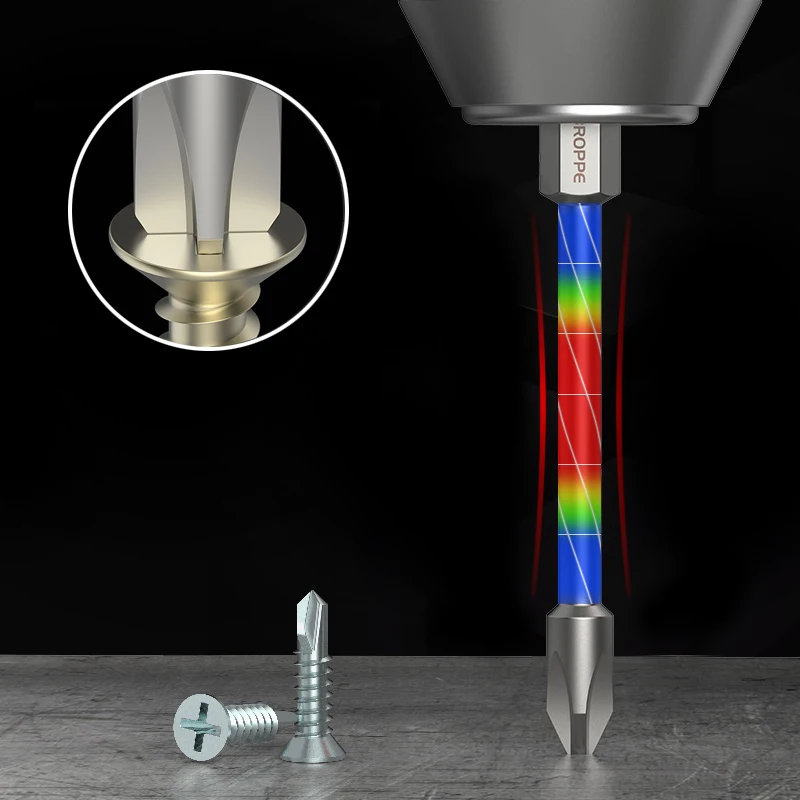 BROPPE 강력한 마그네틱 임팩트 필립스 스크루드라이버 비트, 높은 토크 크로스 스크루드라이버 비트, S2, 75mm, 100mm, 8 개
