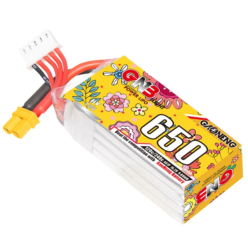 GNB Rechargeable 650mAh 15.2V 4S 120C/240C HV Lipo Battery XT30 Plug For FPV Racing Drone RC Quadcopter Helicopter Parts