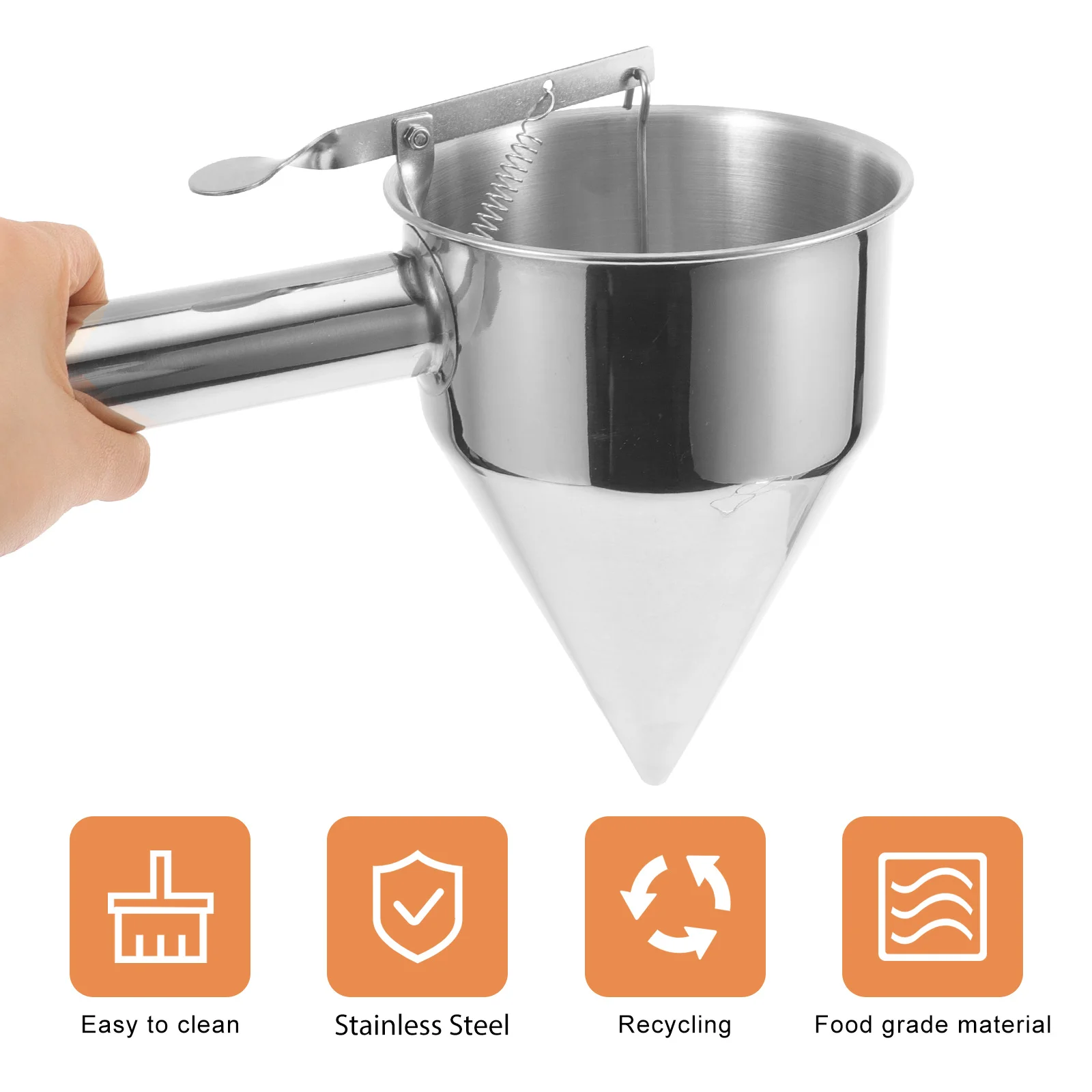 

Stainless Steel Funnel Pancake Batter Dispenser Detachable Stand Easy Clean Baking Tool Kitchen Essential