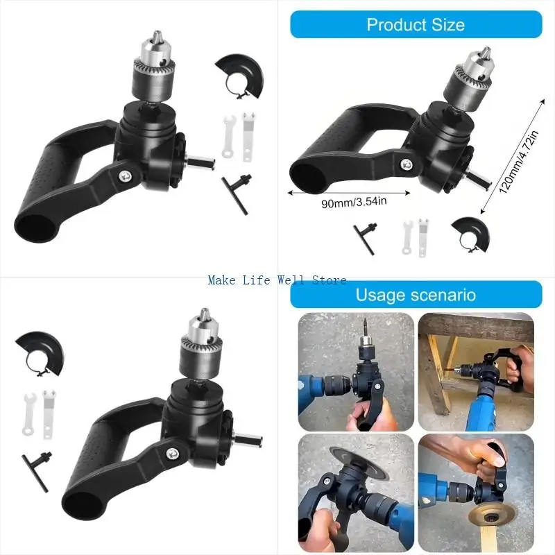 

Right Angled Drill Adapter 90 Degree Attachment for Tight Space Drilling