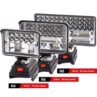 4/6/8 Inch Flashlight Portable Emergency  Lamp Camping Lamp Outdoor Work Handheld Emergency Tool Light 18V Li-ion Makita Battery