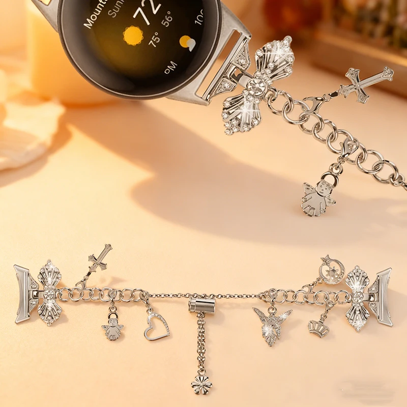 حزام من الفولاذ المقاوم للصدأ لساعة جوجل بيكسل 4 سوار أنيق للسيدات أشرطة معدنية ماسية لساعة بيكسل 1 2 3 4 أشرطة