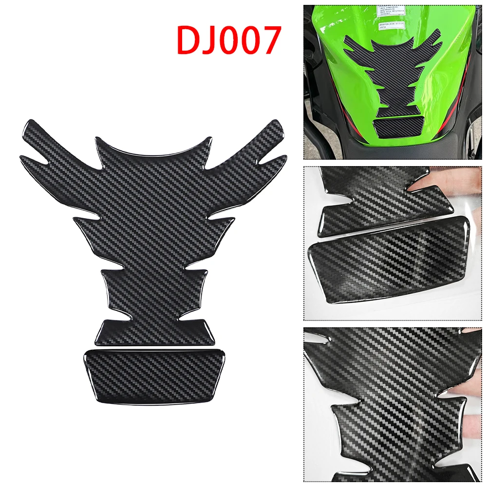 Carbon Fiber Motorcycle Fuel Oil Tank Pad Side Knee Decals Protector Stickers Cafe Racer Old School