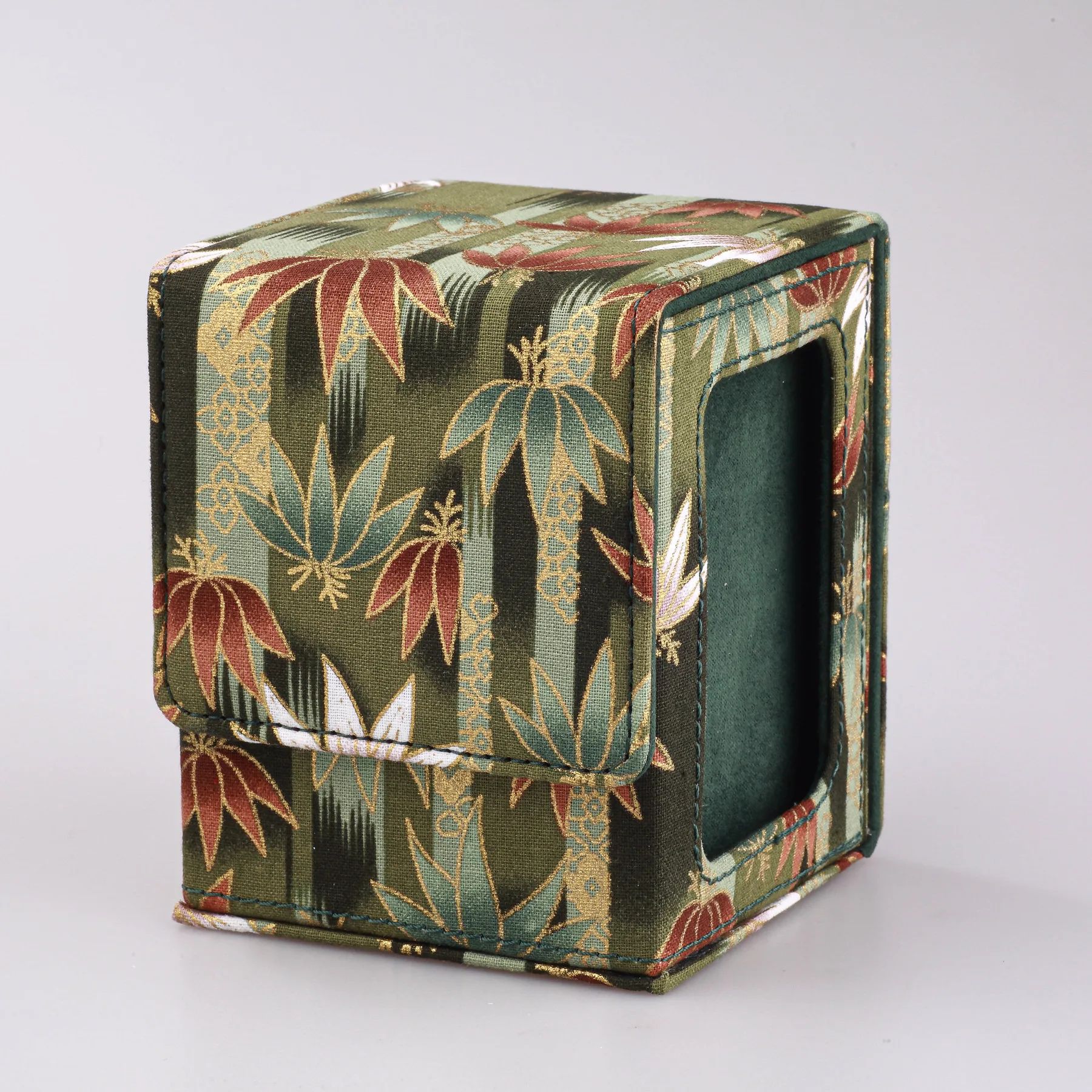100+ Sammelkarten-Deckbox mit Sichtfenster, Blumenserie, TCG-Spiel, Magnetverschluss, Karten-Organizer, Aufbewahrungsbox, Geschenk