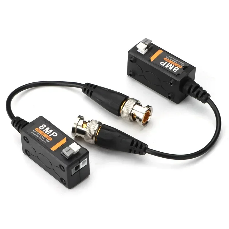 Transceptor pasivo Balun para CCTV, dispositivo de 8MP, AHD, CVI, TVI, 4K, trenzado, BNC, UTP, Balun, Cat5, 5 pares/lote