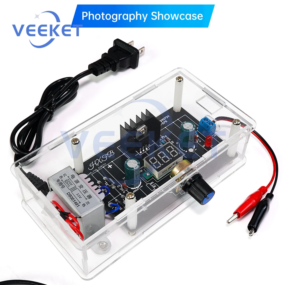 DIY Electronic Kit LM317 Adjustable Regulated Voltage Step-down Power Supply Module 220V to 1.25V-12.5V for Learning
