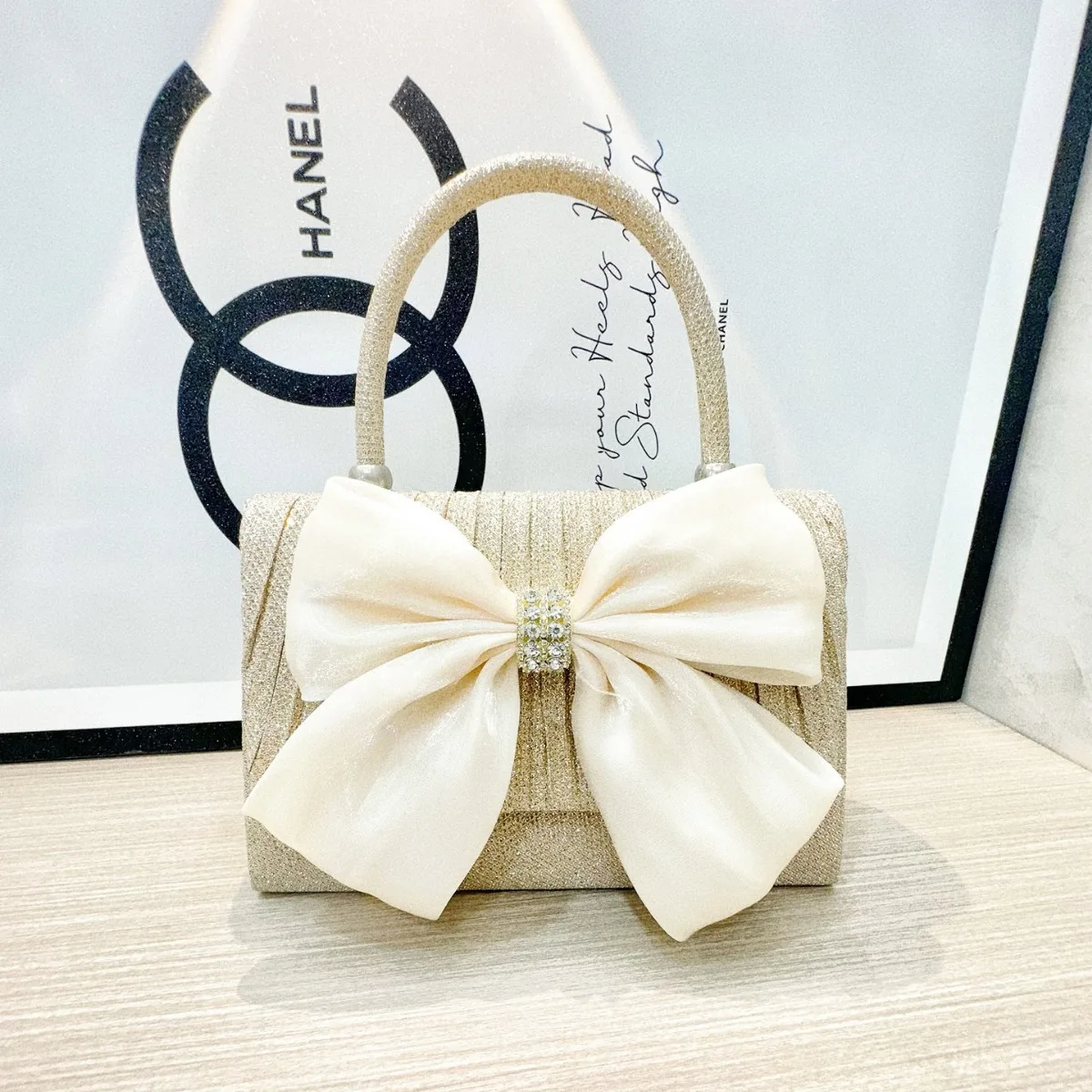 

Bow Handbag Bag Wedding Bridesmaid Pleated Bag Banquet Dress Crossbody Bag Vintage Dinner Bag Elegant Shoulder Bags Evening Bag