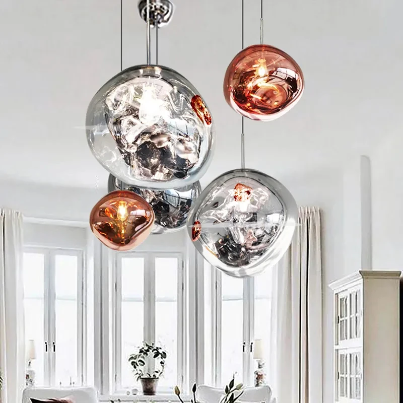 

Скандинавская зеркальная люстра, современное домашнее украшение, креативная люстра в стиле лофт, бар, кафе, Потолочная люстра