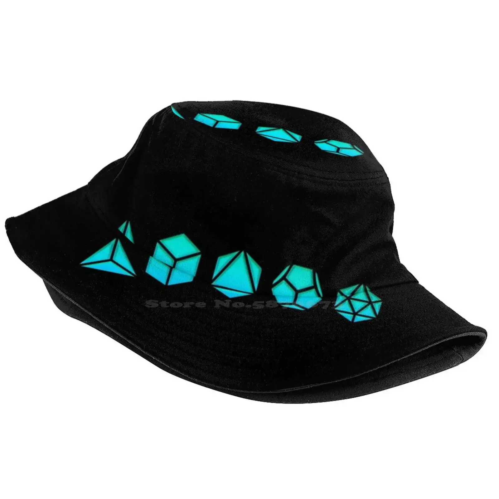 Platonic Solids - Building Blocks Of Life - Mathematics, Geometry Sun Cap Fisherman Hat Bucket Hats Symbol Universal Golden Cut