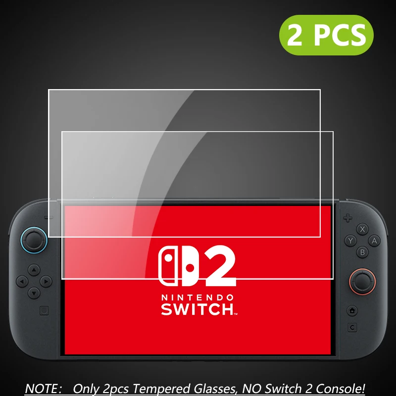 NS2 HD gehard glazen schermbeschermer voor Switch 2, transparante antikras schermbeschermer voor 2025 nieuwe Switch2
